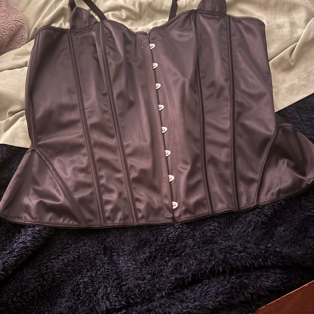 Torrid Black Satin Corset Top